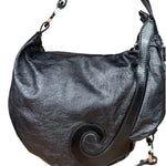 Fendi Vintage Black Leather Oyster Hobo Bag