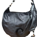 Fendi Vintage Black Leather Oyster Hobo Bag