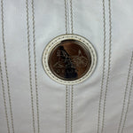 Celine Vintage White Leather Stitch Hobo Shoulder Bag