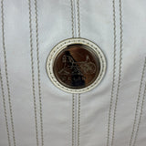 Celine Vintage White Leather Stitch Hobo Shoulder Bag
