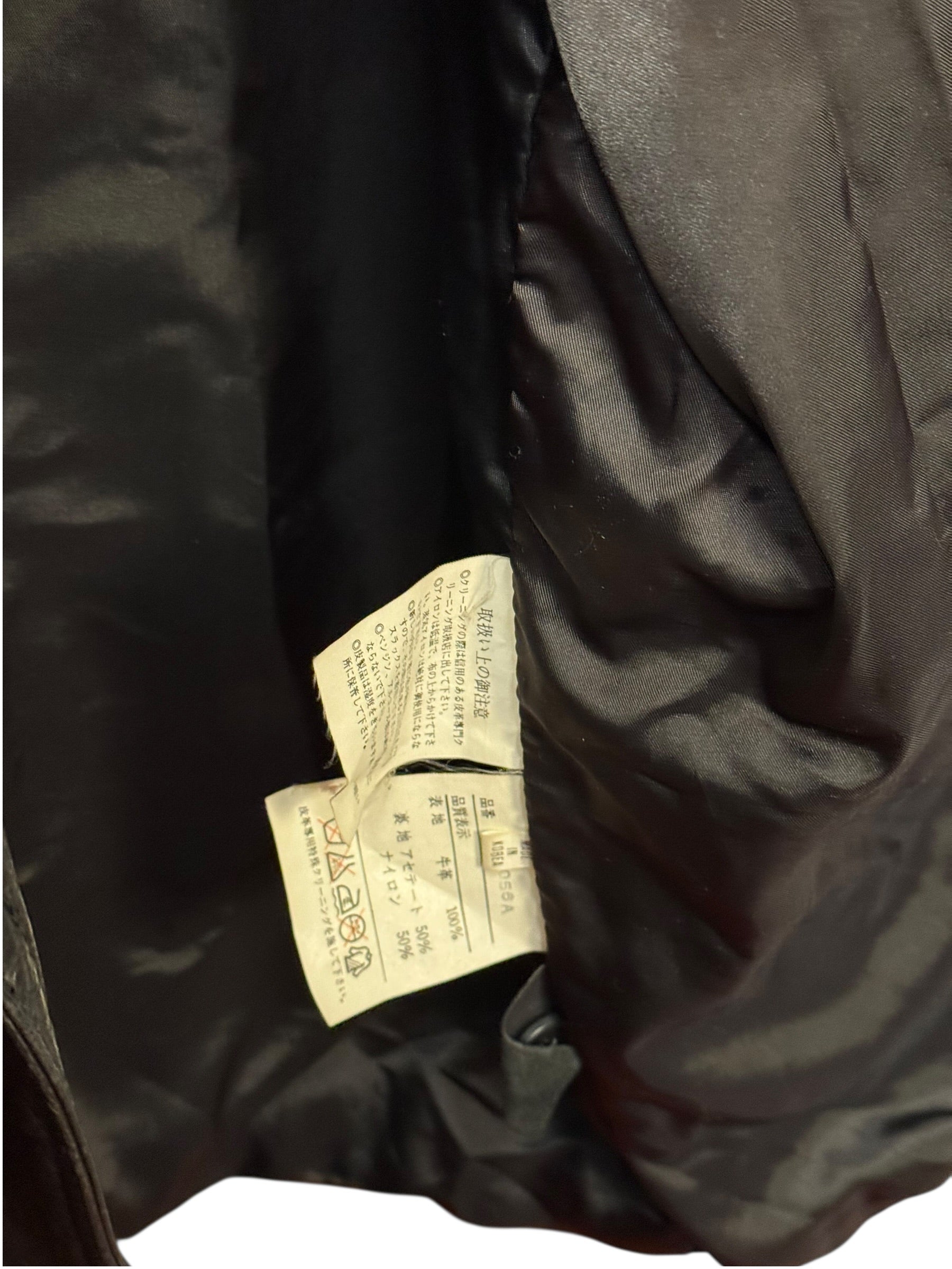 Vintage Black Leather Blazer Coat