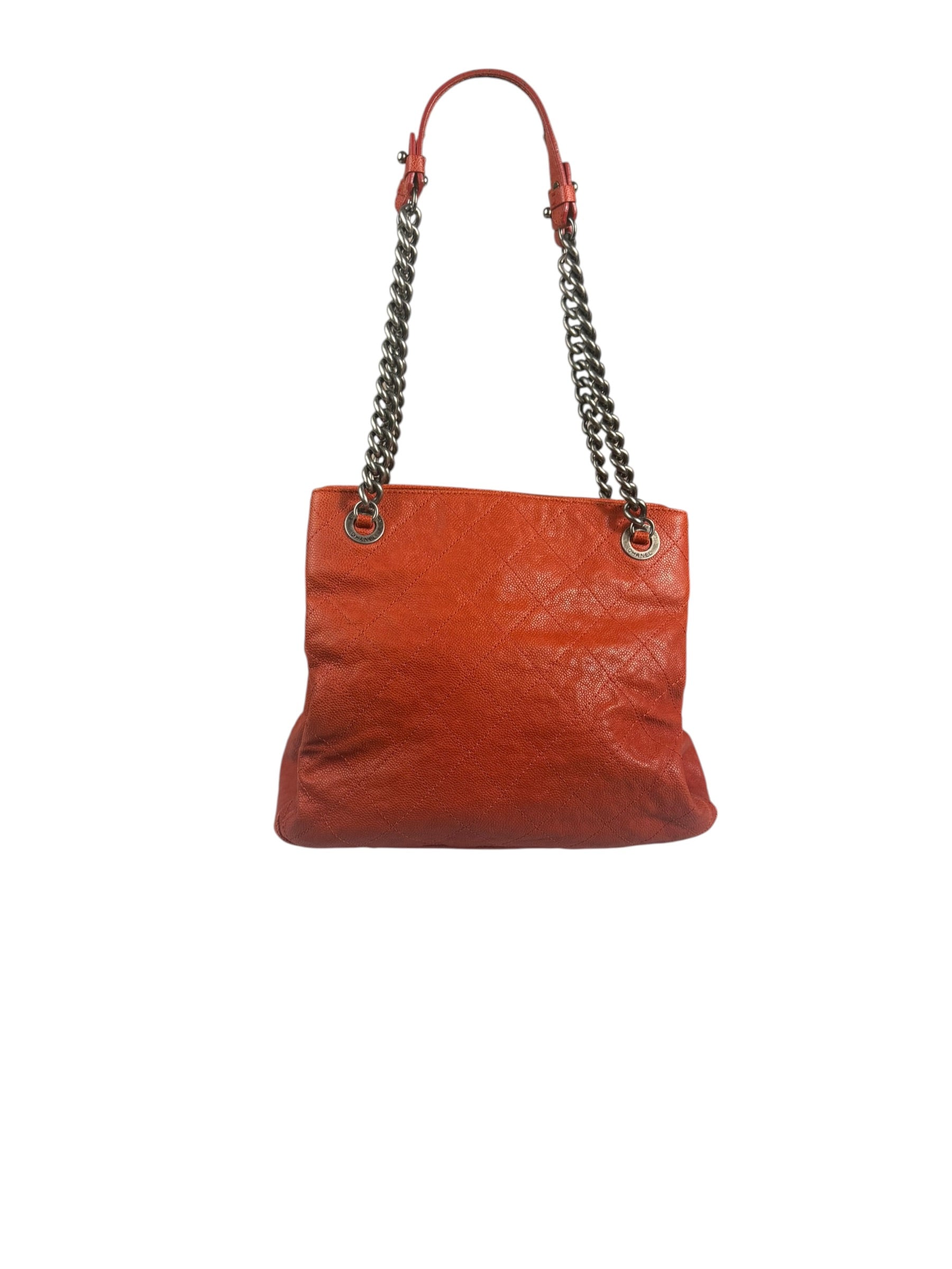 Chanel Red Caviar Quilted Small Frame Shoulder Bag 2011