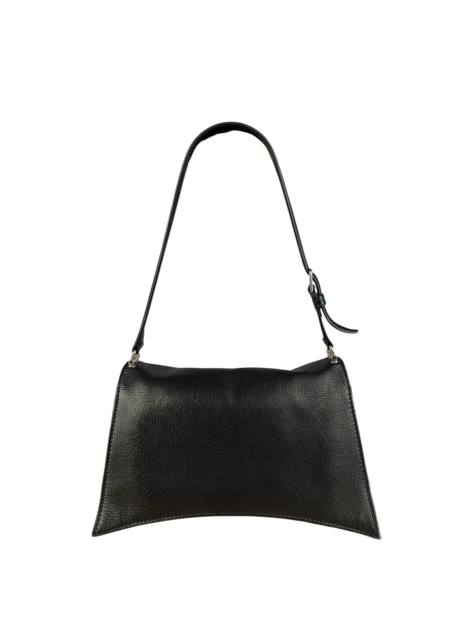Balenciaga Crush Sling Shoulder Bag Black Leather