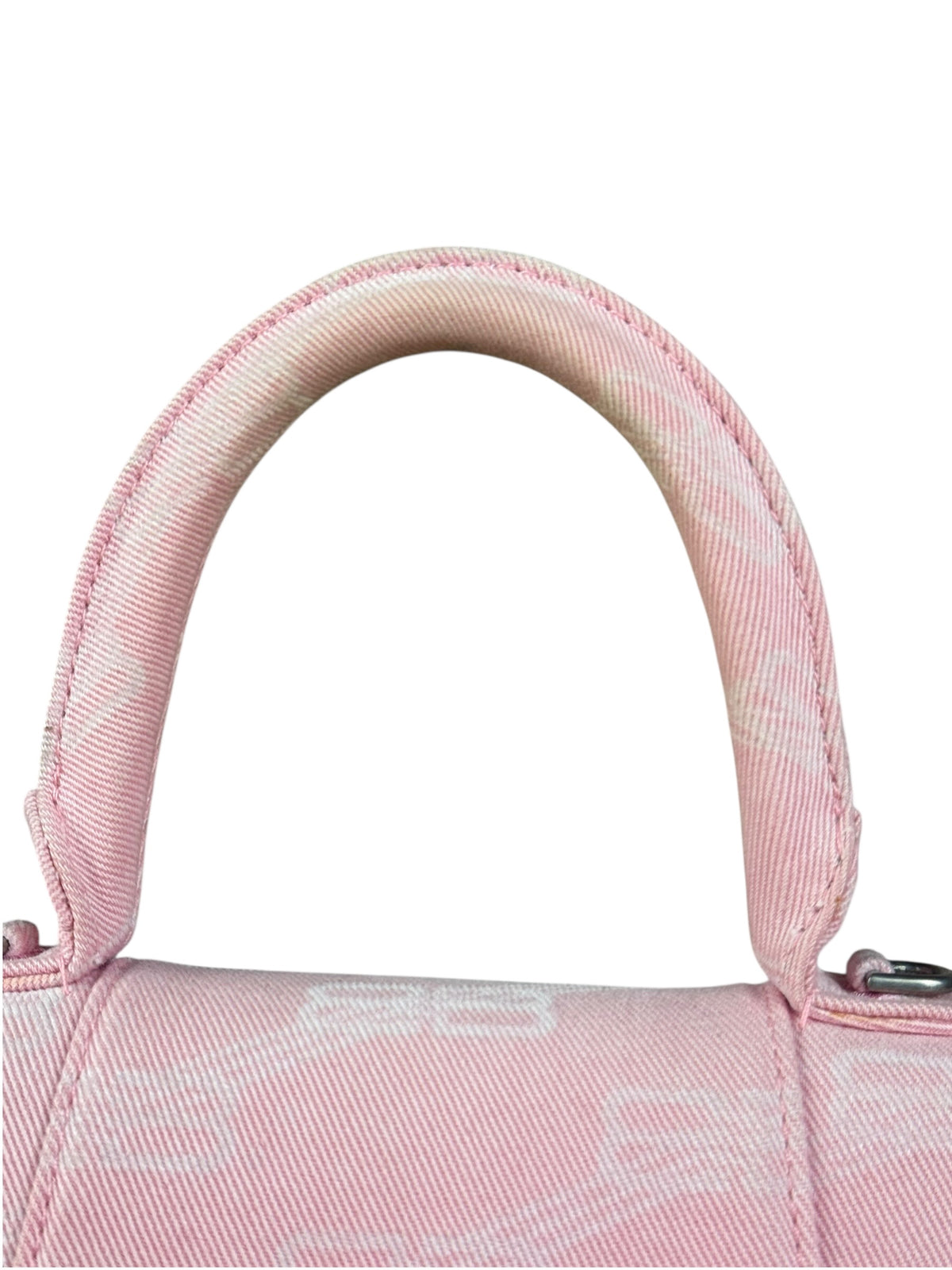 Balenciaga Pink Denim Small Hourglass 2Way Handbag