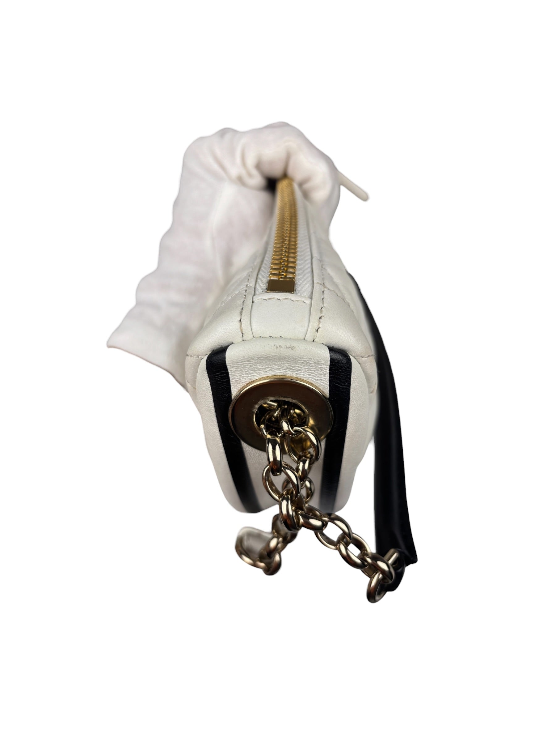 Christian Dior White Leather Micro Vibe Two-Way Bag