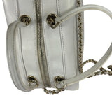 Chanel White Quilted Leather Vanity Small Bowling Two-Way Bag 2019