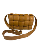 Bottega Veneta Honey Brown Leather Intrecciato Flap Bag