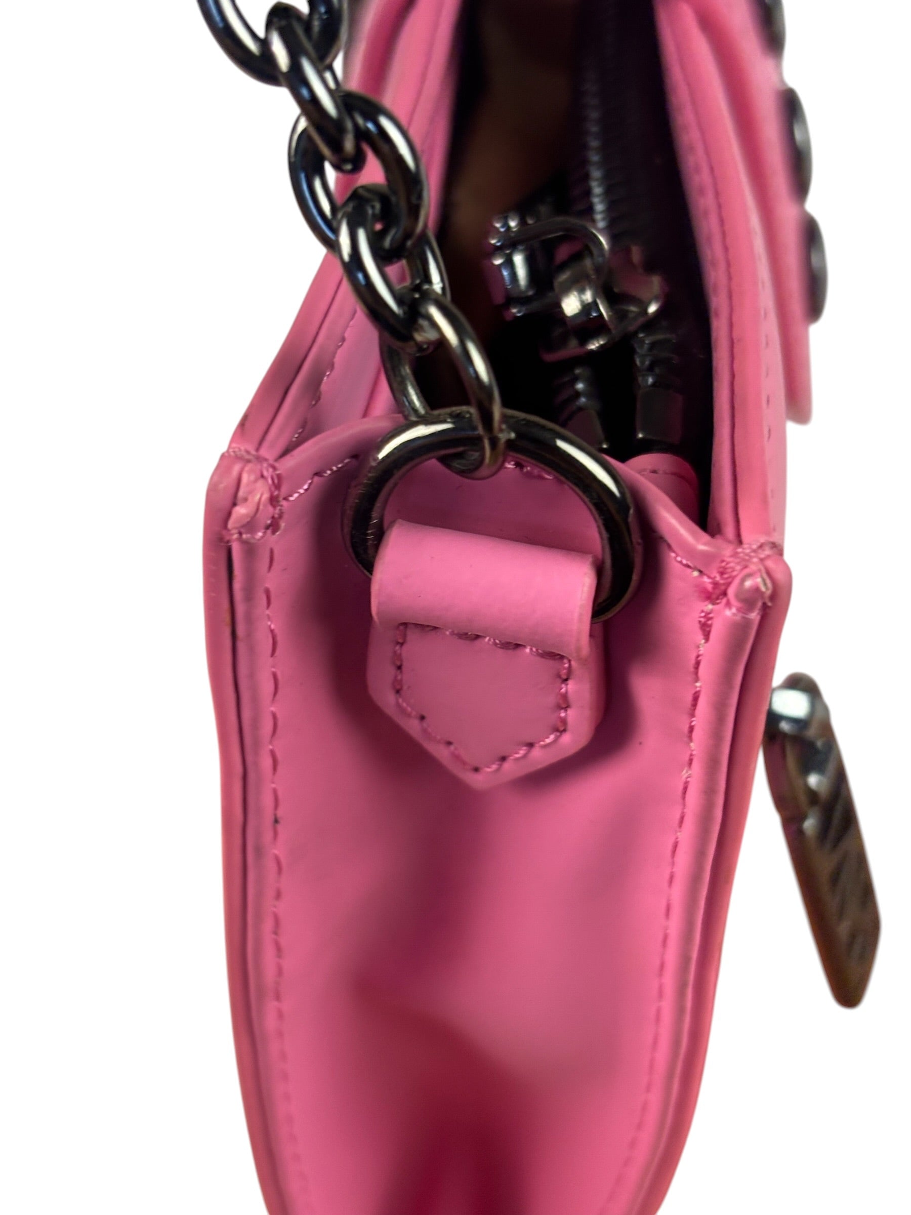 Kenzo Kalifornia Pink Leather Wallet On Chain