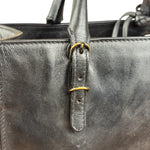 Balenciaga Black Leather Papier A4 Tote Bag