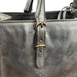 Balenciaga Black Leather Papier A4 Tote Bag