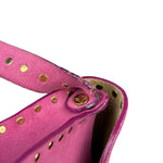 Celine Vintage Pink Suede Poulbot Shoulder Bag