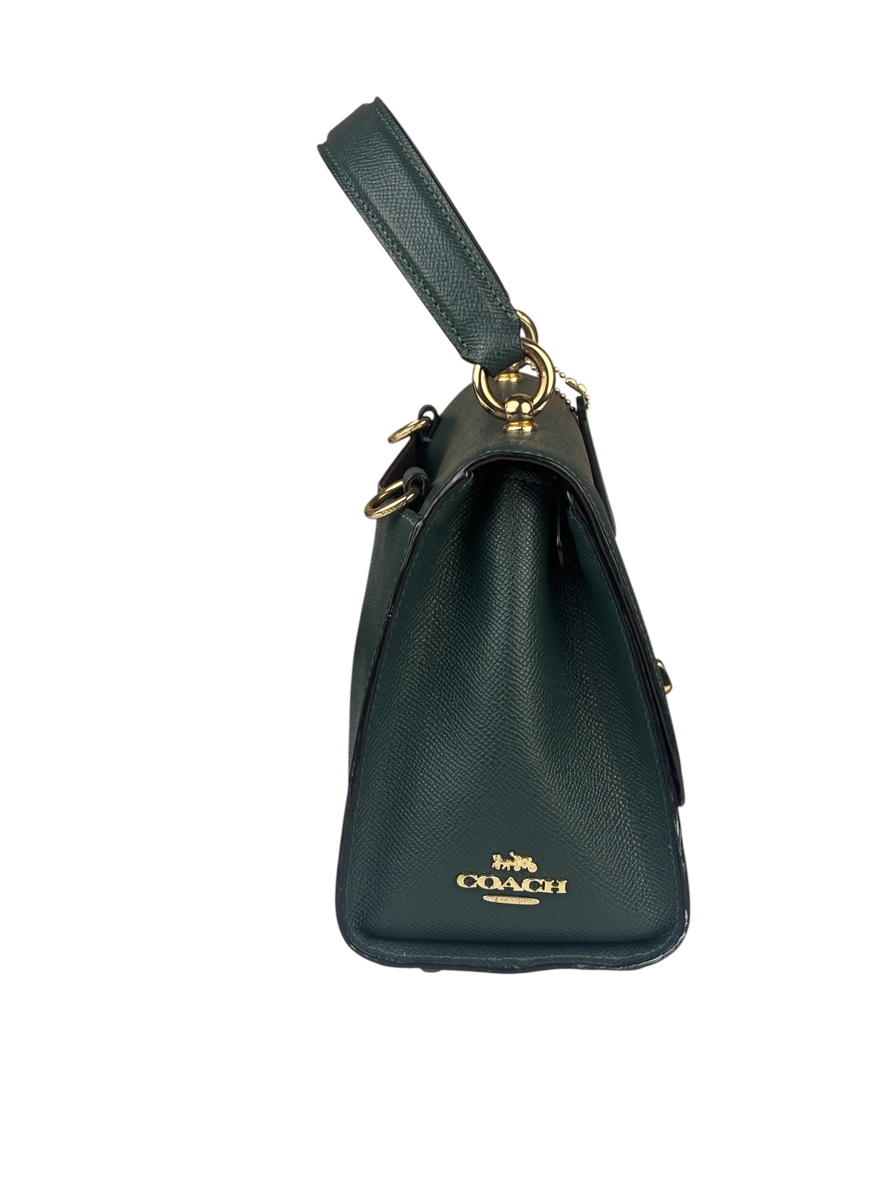 Coach Teal Crossgrain Leather Tilly Satchel 23 Two-Way Bag