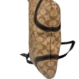 Coach Brown Leather Trim Signature Peyton File Crossbody