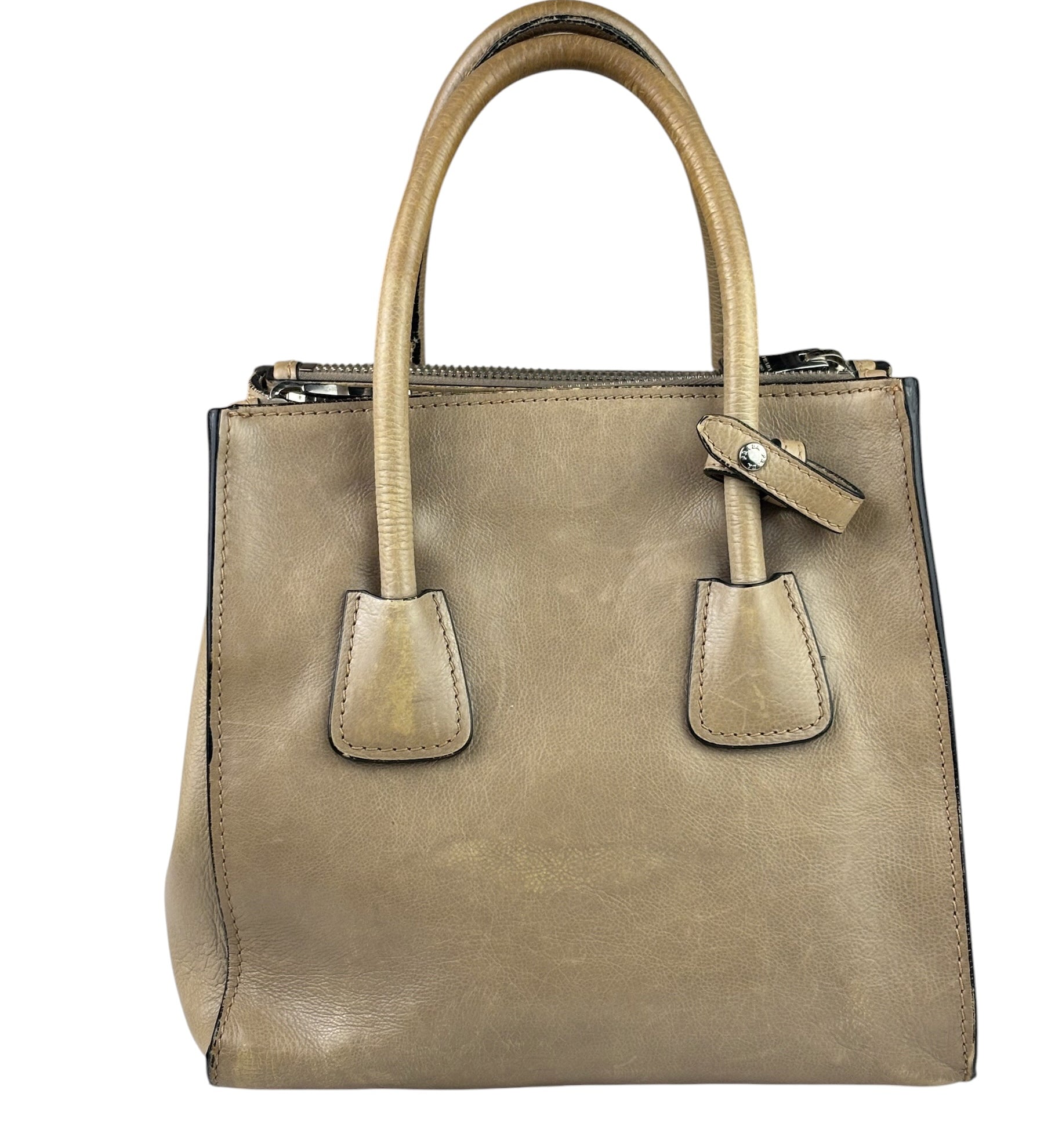 Prada Beige Glace Calf Twin Tote