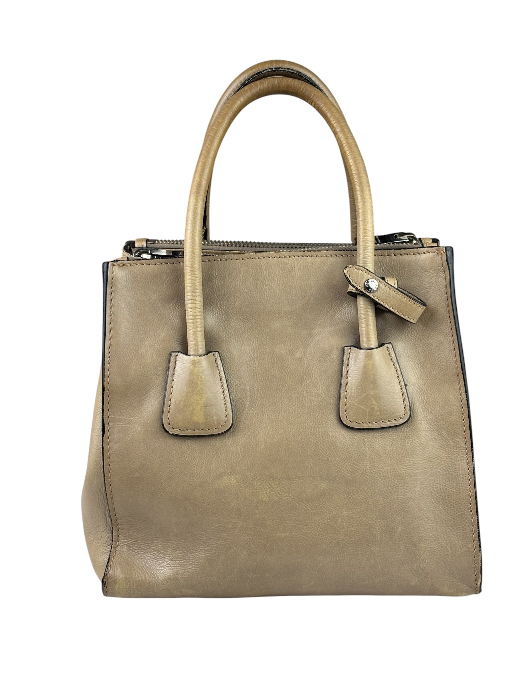 Prada Beige Glace Calf Twin Tote