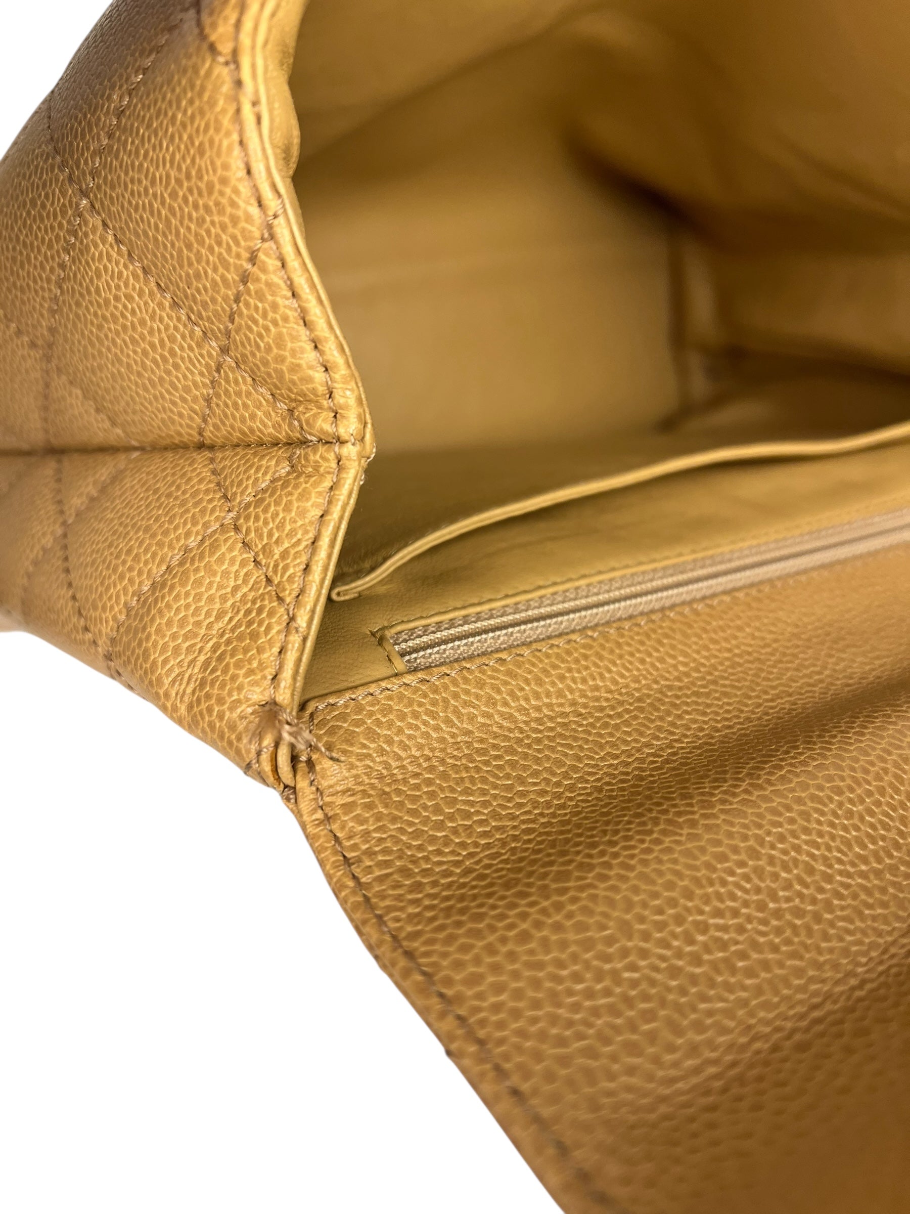 Chanel Beige Calfskin Kelly Top Handle Bag 2001