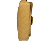 Chanel Beige Quilted Lambskin Tortoiseshell Chain Flap 1996