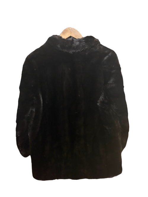 Vintage Diamond Fashion Dark Brown Mink Fur Coat