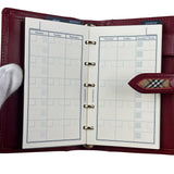 Burberry Red Leather London 5-Ring System Binder Planner