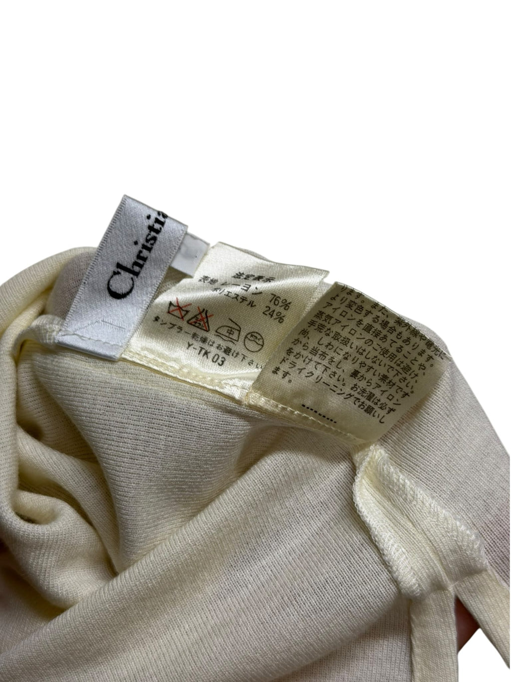 Vintage Christian Dior Cream Rayon Blend Tank Top