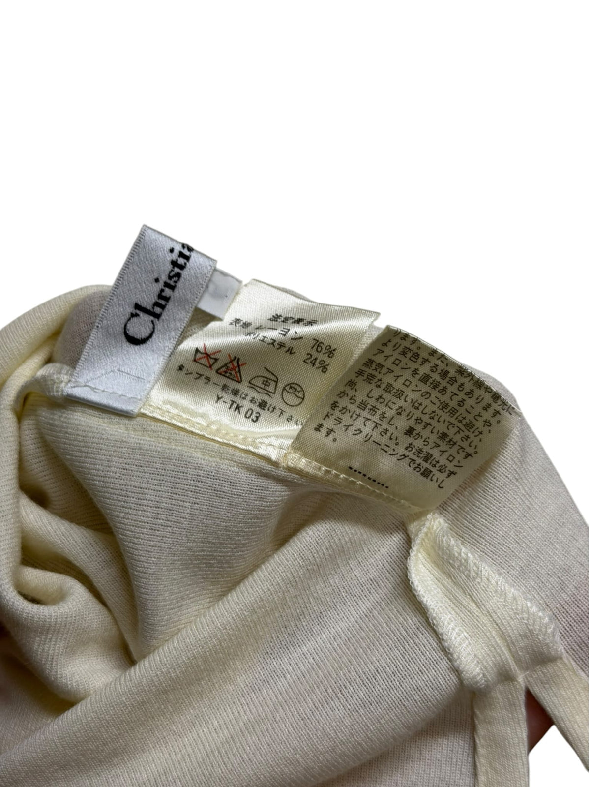 Vintage Christian Dior Cream Rayon Blend Tank Top