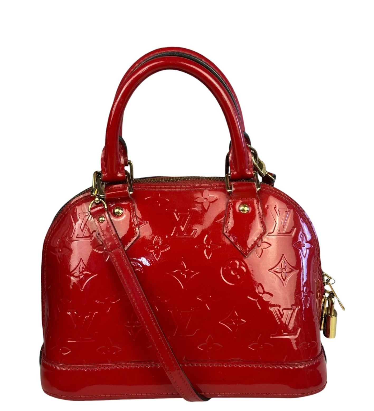 Louis Vuitton Red Vernis Alma BB Handbag