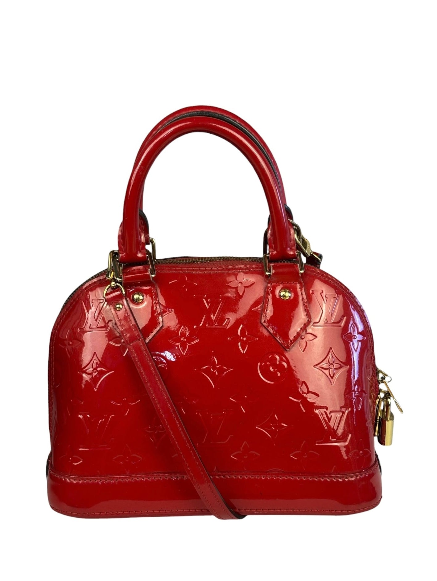 Louis Vuitton Red Vernis Alma BB Handbag