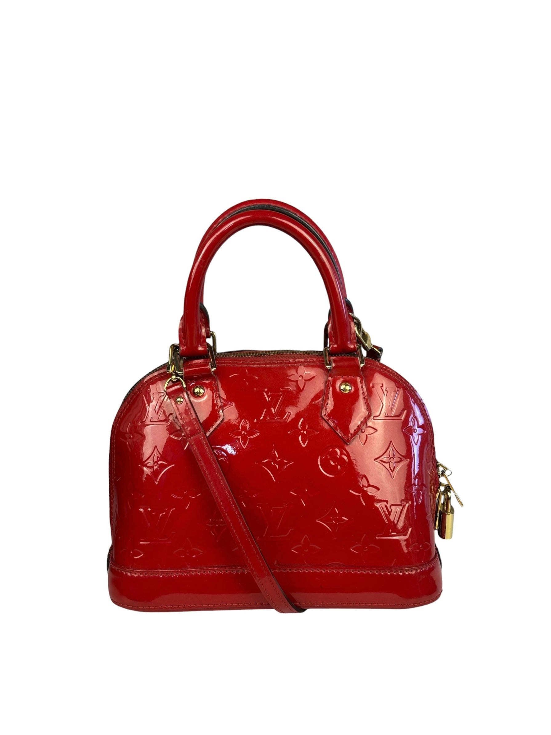 Louis Vuitton Red Vernis Alma BB Handbag