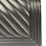 Chanel Black Chevron Leather Boy Medium Flap Bag 2017