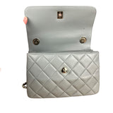 Chanel CC Trendy Blue Leather Flap Top Handle Bag