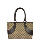 Gucci Brown Leather Trim GG Supreme Shoulder Bag