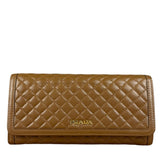 Prada Brown Quilted Leather Long Wallet