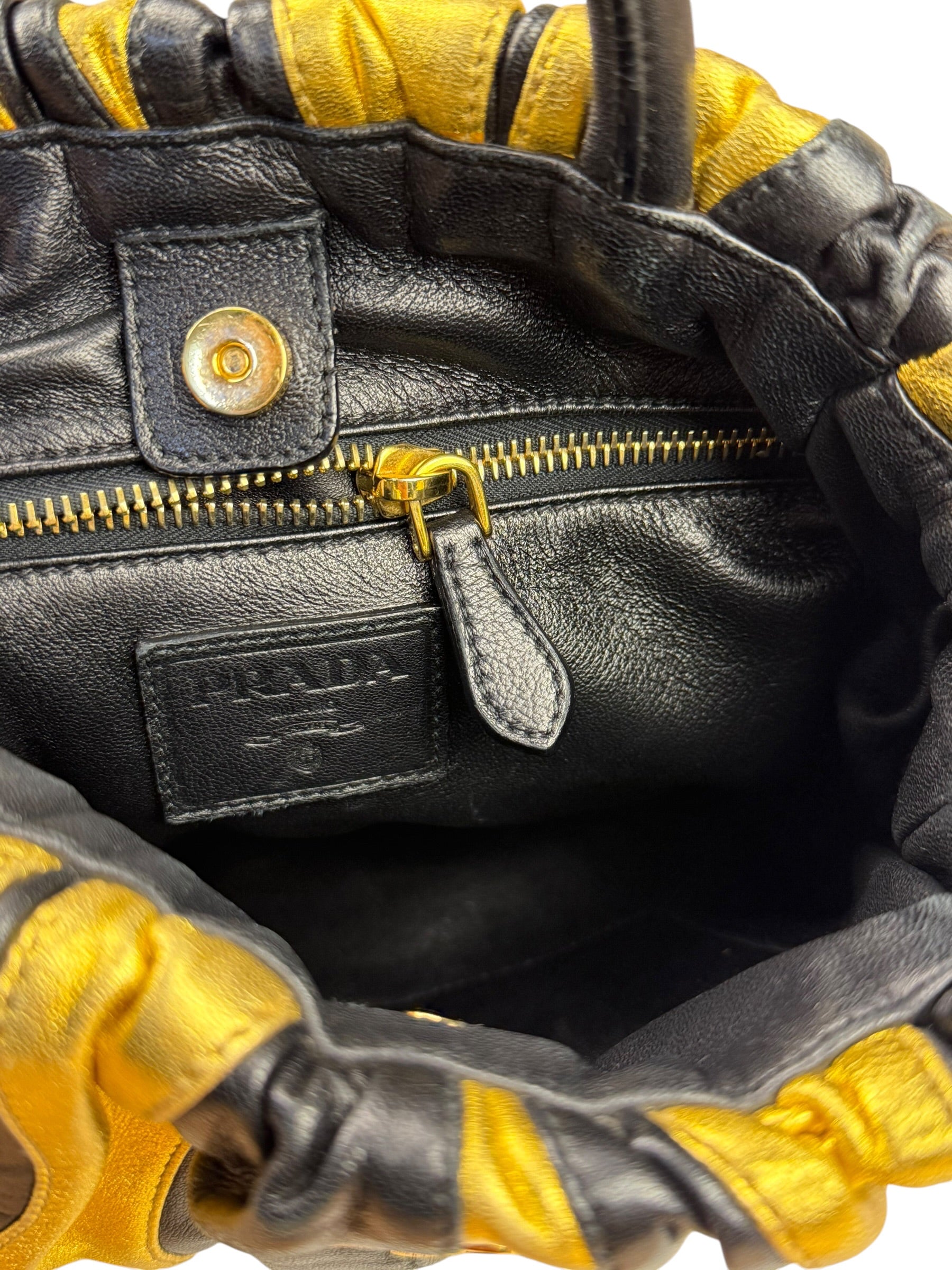 Prada Bicolor Leather Nappa Waves Tote Bag
