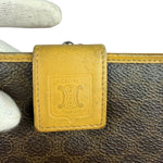 Celine Vintage Brown Macadam Bifold Kisslock Wallet