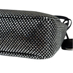 Prada Black Satin/Saffiano Leather Trim  Re-Edition Crystal-Studded Mini Pochette 2005
