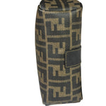 Fendi Black Leather Trim Zucca Small Camera Bag