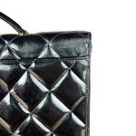 Chanel CC Black Patent Quilted Flap Briefcase Handbag '95