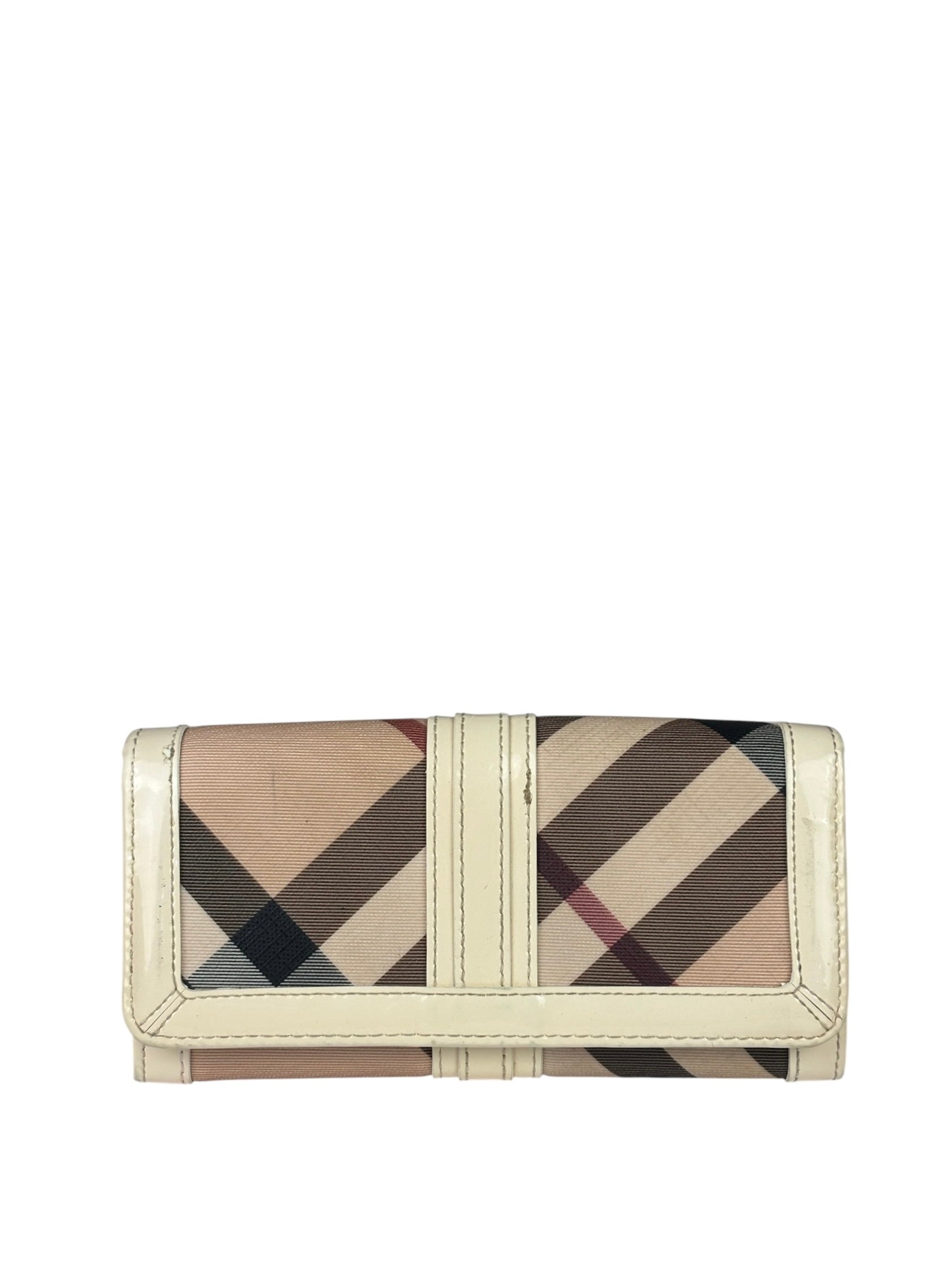 Burberry Cream Nova Check Penrose Continental Long Wallet