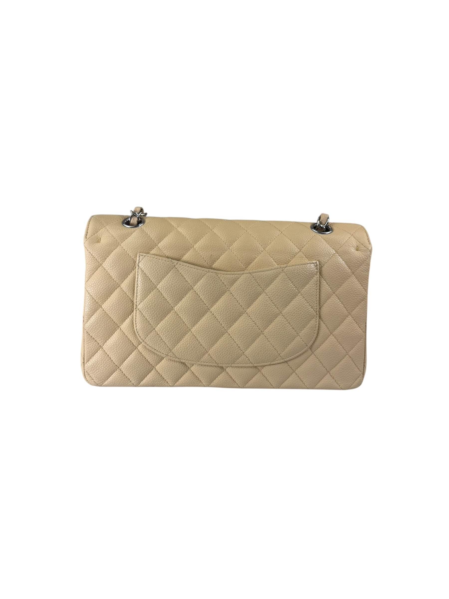 Chanel Beige Quilted Caviar Double Flap 2009