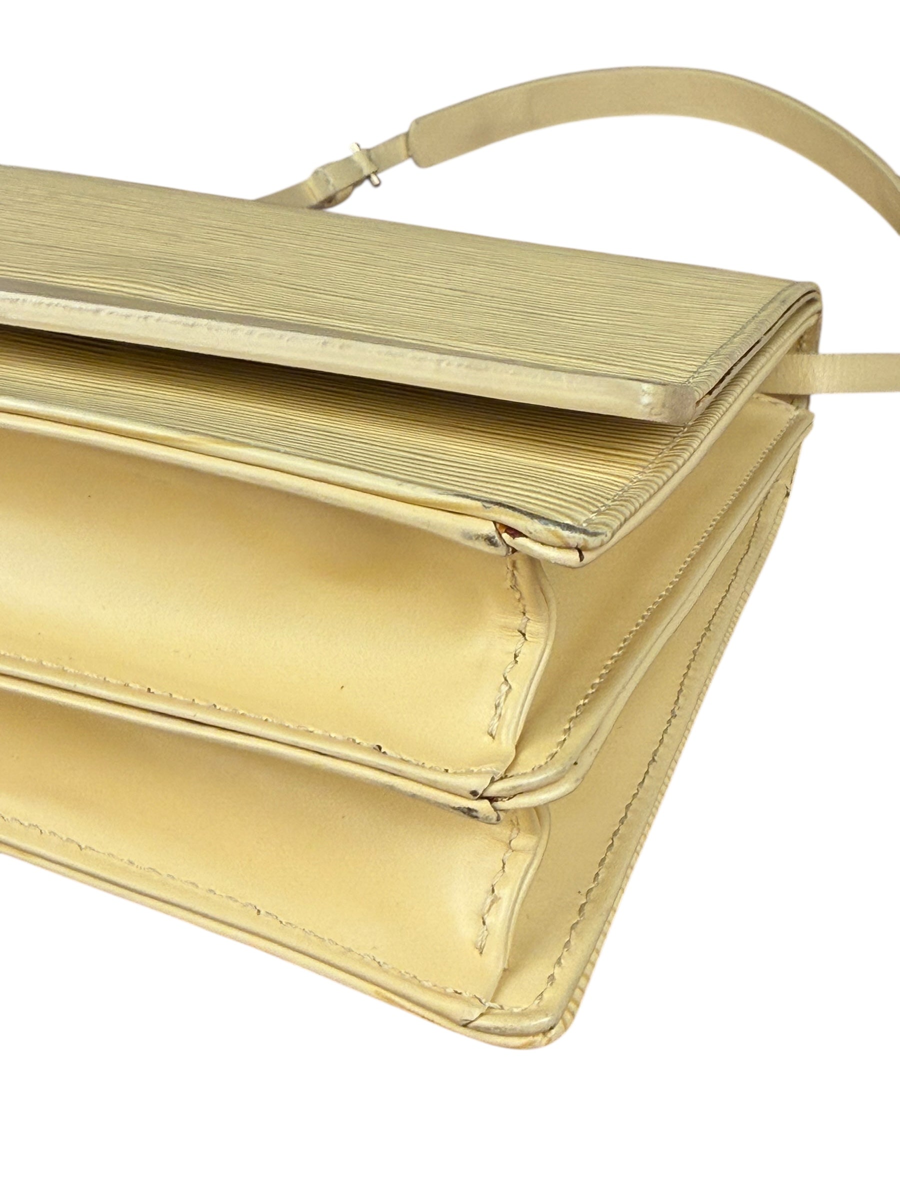 Louis Vuitton Vintage Yellow Epi Biarritz Shoulder Bag