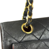 Chanel Black Quilted Leather Full Flap Chain Bag 1986