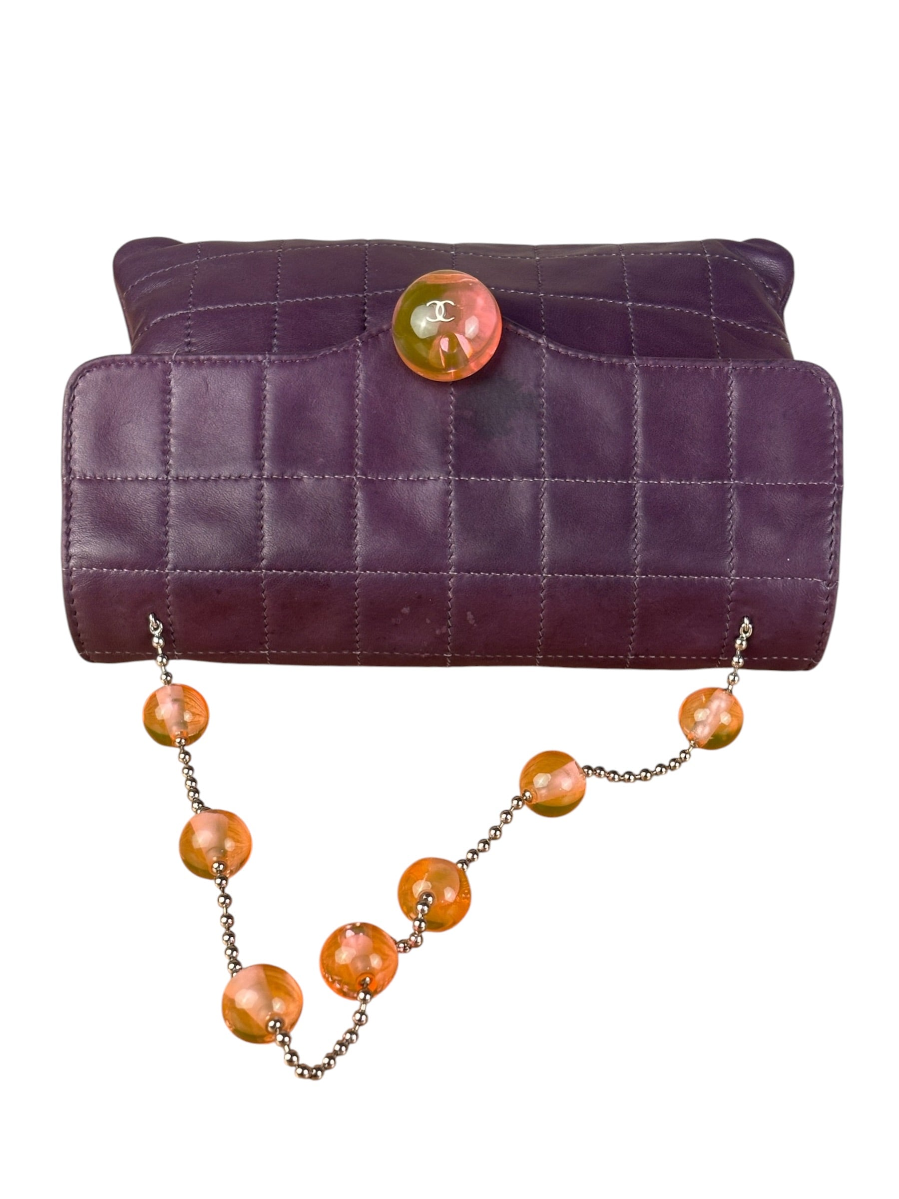 Chanel Purple Lambskin Ball Button Flap 2001