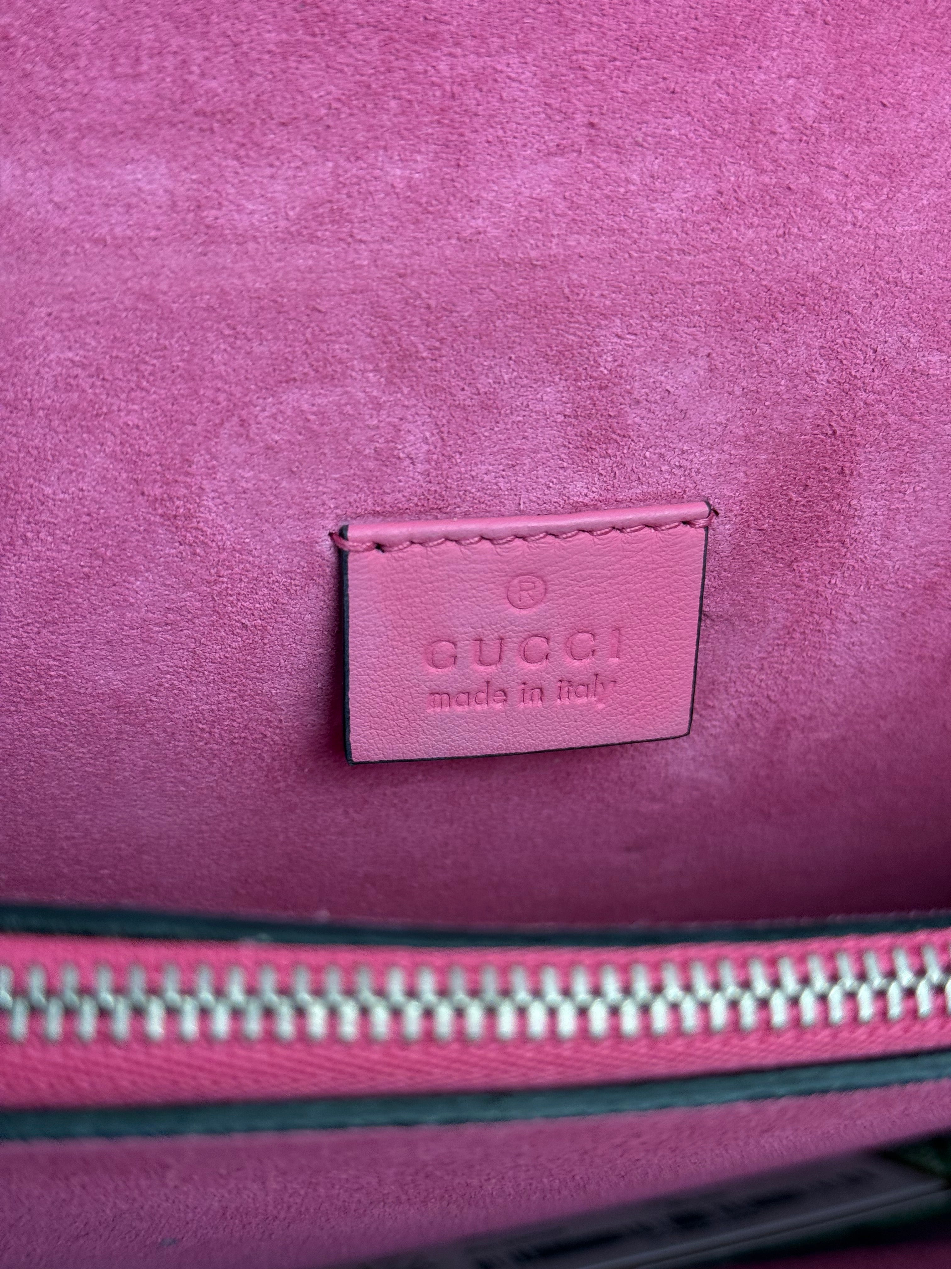 Gucci Pierced Heart Patches Dionysus Chain Shoulder Bag
