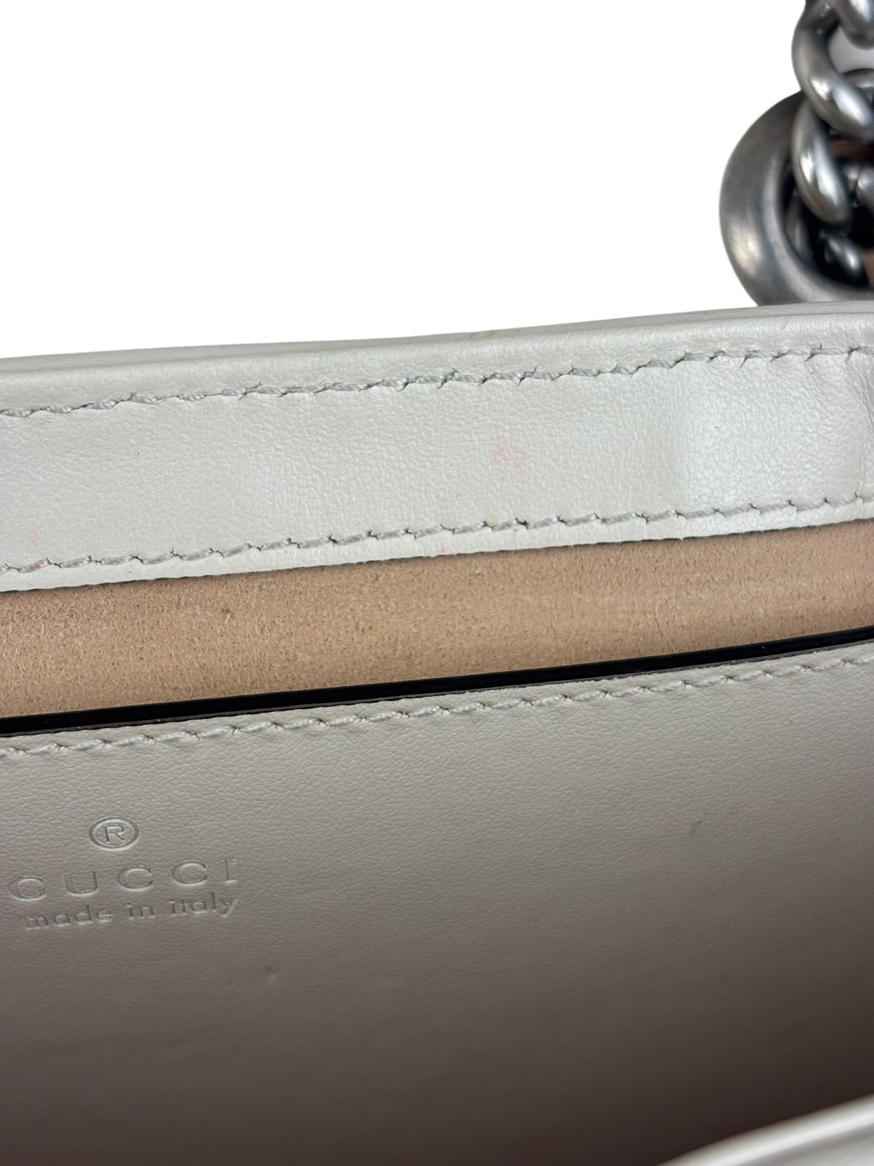 Gucci GG Marmont White Matelasse Bag