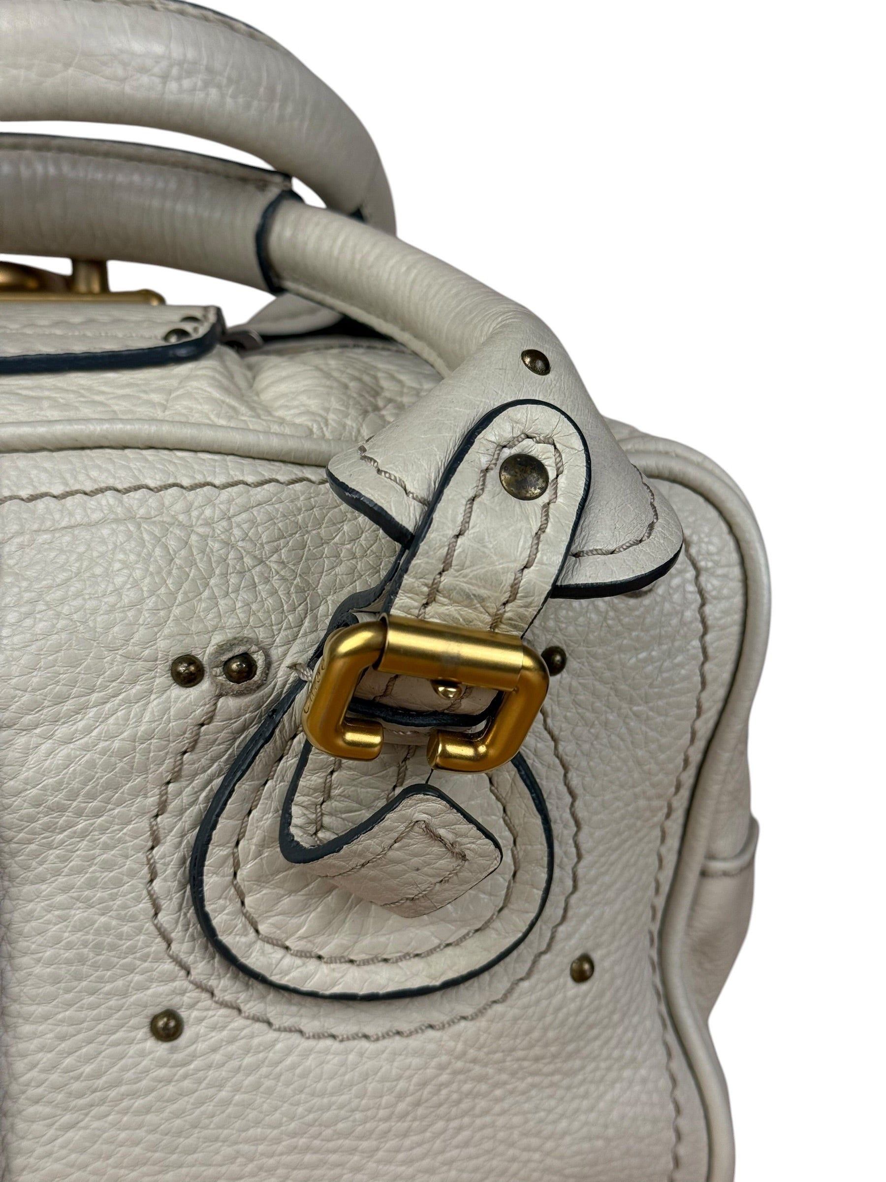 Chloé Ivory Leather Mini Paddington Handbag