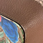 Gucci Brown Leather Trim GG Supreme Tian Vertical Tote Bag