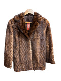 Vintage Hazel Brown Chevron Mink Fur Coat