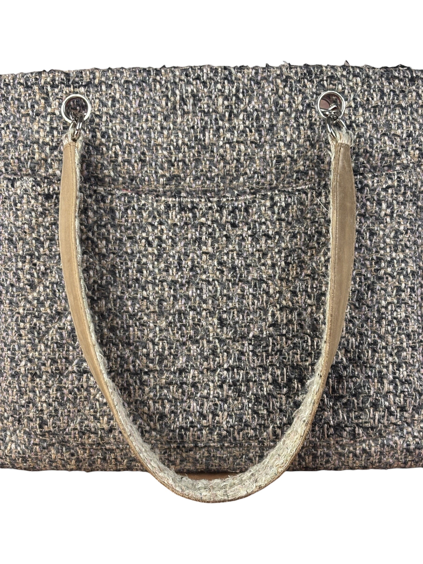 Chanel Grey Tweed Cambon Line Tote Bag 2004