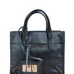 Balenciaga Black Leather Papier A4 Tote Bag
