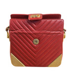 Chanel Red Quilted Leather Rock The Corner Minaudiere Shoulder Bag 2018